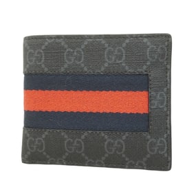 Gucci GG Supreme Sherry Line Wallet 408826 Black Women's