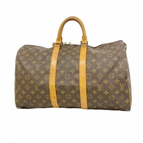 Louis Vuitton Monogram Keepall 45 Boston Bag M41428 Brown Men's and Women's