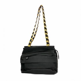 Salvatore Ferragamo shoulder bag, canvas, black, women's