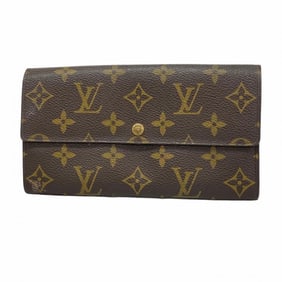 Louis Vuitton Monogram Pochette Porte Monnaie Credit Long Wallet M61725 Brown Men's and Women's