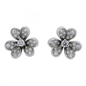 Van Cleef & Arpels Frivole Mini Earrings in 18K White Gold with Diamonds for Women