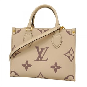Louis Vuitton Monogram Empreinte Two-Tone On-the-Go PM Handbag M45654 Crème Bois de Rose 2-Way Bag