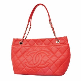 Chanel Matelasse Shoulder Bag with Chain in Caviar Skin, Pink, Women's
