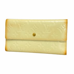 Louis Vuitton Vernis Porte Tresor International Tri-fold Long Wallet M91354 Perle Women's