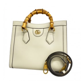 Gucci Bamboo Diana Handbag 660195, Beige Leather, 2-Way Bag for Women, P1419640