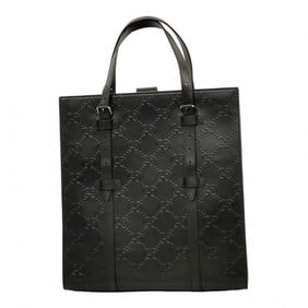 Gucci GG embossed tote bag 700421 in black leather for men