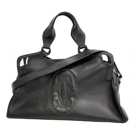 Cartier Marcello Handbag, Black Leather, 2-Way Bag for Women