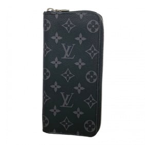 Louis Vuitton Monogram Eclipse Zippy Wallet Vertical M62295 Black/Grey Men's Long