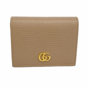 Gucci GG Marmont Wallet 456126 Leather Beige Women's