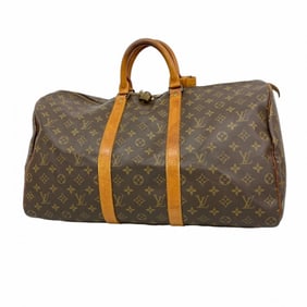 Louis Vuitton Monogram Keepall 50 Boston Bag M41426 Brown Men's and Women's