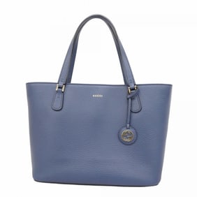 Gucci Interlocking G Tote Bag 388561 Leather Blue Women's