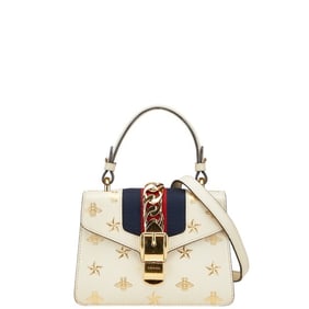 Gucci Sylvie Star Bee Handbag/Shoulder Bag 2-Way 470270 Ivory Leather Women's GUCCI