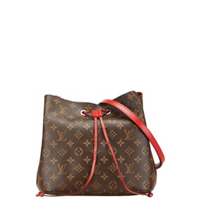 Louis Vuitton Monogram NeoNoe Shoulder Bag M44021 Brown Coquelicot Leather Women's LOUIS VUITTON