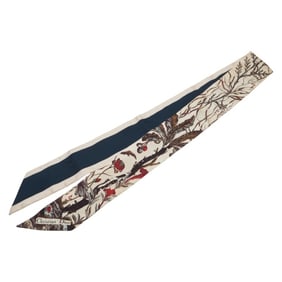 Christian Dior Dior Flora Mitzah Scarf, Beige Multicolor Silk, Women's, Floral Print