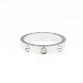 Cartier Mini Love Ring 1P Diamond White Gold (18K) Fashion Diamond Band Ring Silver