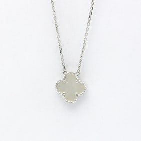 Van Cleef & Arpels Vintage Alhambra White Gold (18K) Mother Of Pearl Women,Men Fashion Pendant