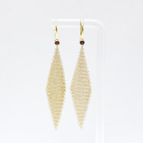 Tiffany Ruby Mesh Earrings Ruby Yellow Gold (18K) Drop Earrings Gold