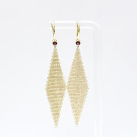 Tiffany Ruby Mesh Earrings Diamond Yellow Gold (18K) Drop Earrings Gold