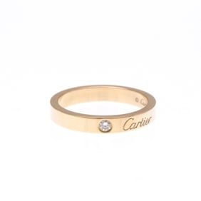 Cartier Engraved Ring With 1 Diamond Pink Gold (18K) Fashion Diamond Band Ring Pink Gold