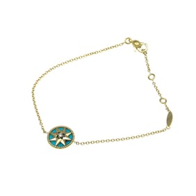 Christian Dior Rose Des Vents Bracelet Yellow Gold (18K) Turquoise Charm Bracelet Gold