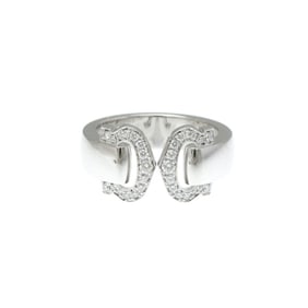 Cartier 2C Boucleset Diamond Ring White Gold (18K) Fashion Diamond Band Ring Silver