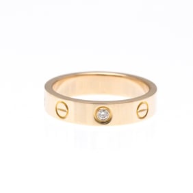 Cartier Mini Love Ring 1P Diamond Pink Gold (18K) Fashion Diamond Band Ring Pink Gold