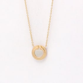 Tiffany Tiffany T T TWO Circle Necklace Pink Gold (18K) Mother Of Pearl Women,Men Fashion Pendant