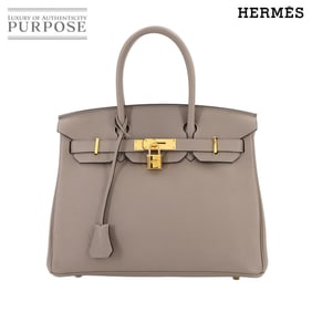 Hermes Hermès Birkin 30 Togo Asphalt Handbag with C Stamp and Gold Hardware