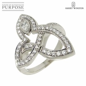 Harry Winston Lily Cluster Ring, size 8, platinum with diamonds.