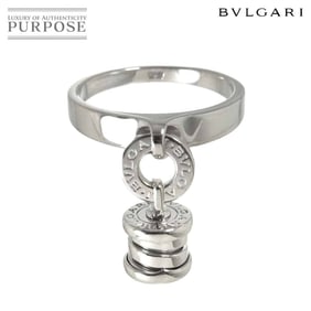 BVLGARI B-ZERO1 Element Ring, size 17.5, 18K White Gold with 1 Diamond
