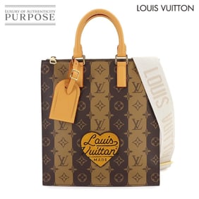 Louis Vuitton LV Squared Monogram Stripe Sac Plat 2-Way Tote/Shoulder Bag, Brown, M45969, RFID