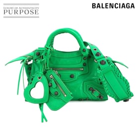 Balenciaga Neo Cagole XS 2-way hand/shoulder bag in vivid green leather (700940)