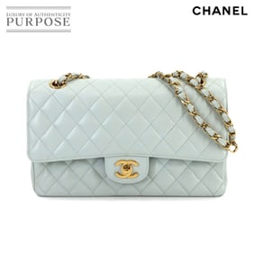 CHANEL Matelasse 25 Chain Shoulder Bag in Light Green Caviar Leather with Gold Hardware and Coco