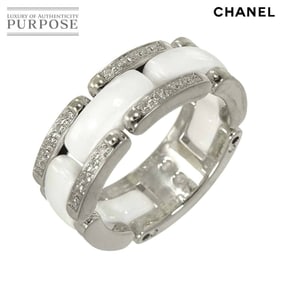 CHANEL Ultra #51 Diamond Ring, Medium, 18K White Gold, Ceramic, 750 Count