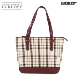 Burberry Nova Check Handbag in Canvas and Leather, Beige Red