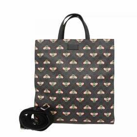 Gucci GG Supreme Bee Handbag 681298 Black Men's