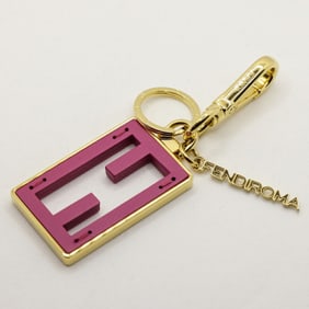 Fendi Baguette Keychain in Purple and Gold (7AS229) - Key Ring/Bag Charm for Men Women (1560)