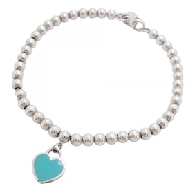Tiffany Return to Heart Tag Bracelet, Silver 925, Blue, Women's