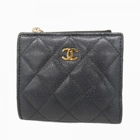 Chanel Matelasse Caviar Leather Wallet, Black, Women's