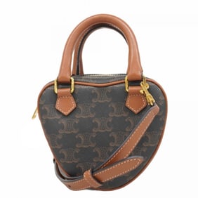 Celine Triomphe Handbag Brown/Black 2-Way Bag for Women