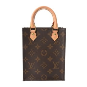 LOUIS VUITTON Monogram Petite Sac Plat (old model) Brown M69442 Women's Canvas Handbag
