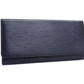LOUIS VUITTON Louis Vuitton Epi Leather Long Wallet M63602 Noir Men's Billfold
