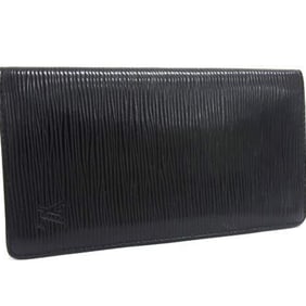 LOUIS VUITTON Louis Vuitton Epi Leather Long Wallet Porte Carte Credit M63212 Noir Men's Billfold