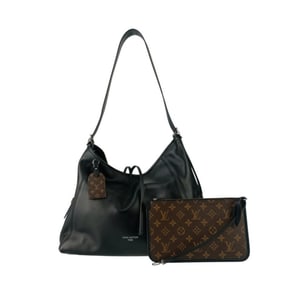 LOUIS VUITTON Louis Vuitton Vibe Carryall Shoulder Bag MM M25143 Noir Brown Lamb Leather Monogram