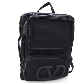 VALENTINO GARAVANI Supervee VLTN Backpack (VY2B0A53DZK) in black textile and leather. Men's.