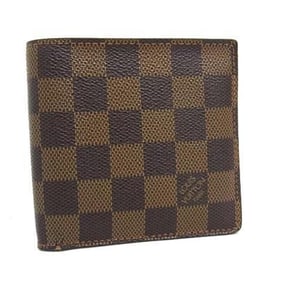 LOUIS VUITTON Louis Vuitton Bi-fold Wallet Damier Porte-Bie Carte Credit Monet N61665 Ebene Leather