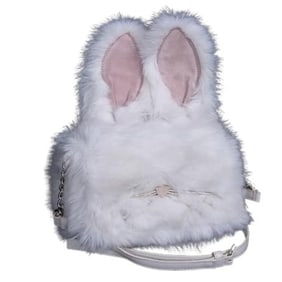 Kate Spade Make Magic Rabbit Shoulder Bag PXRU7353, White Faux Fur and Leather, Women's, with Motif