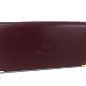 Cartier Must Line Bifold Long Wallet L3000117 Bordeaux Leather Men's