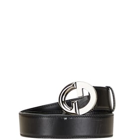Gucci GG Buckle Belt, Sizes: 80 x 32, Black Leather, 106391, Men's, GUCCI