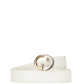 Gucci Old Belt Size: 85 White Leather Men's GUCCI